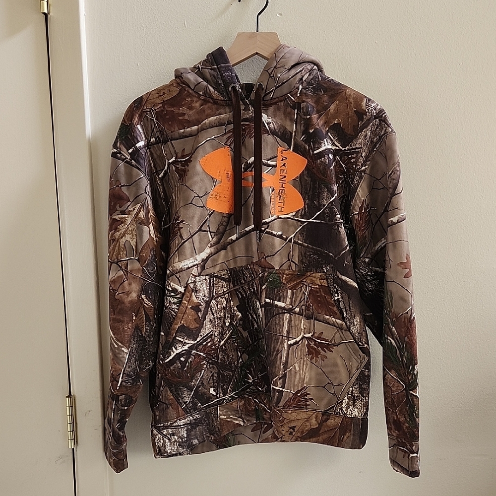 Under Armour Camouflage Hoodie with Bright Orange Logo